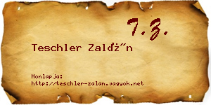 Teschler Zalán névjegykártya