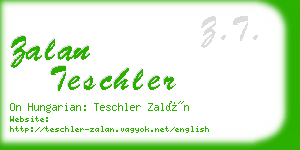zalan teschler business card